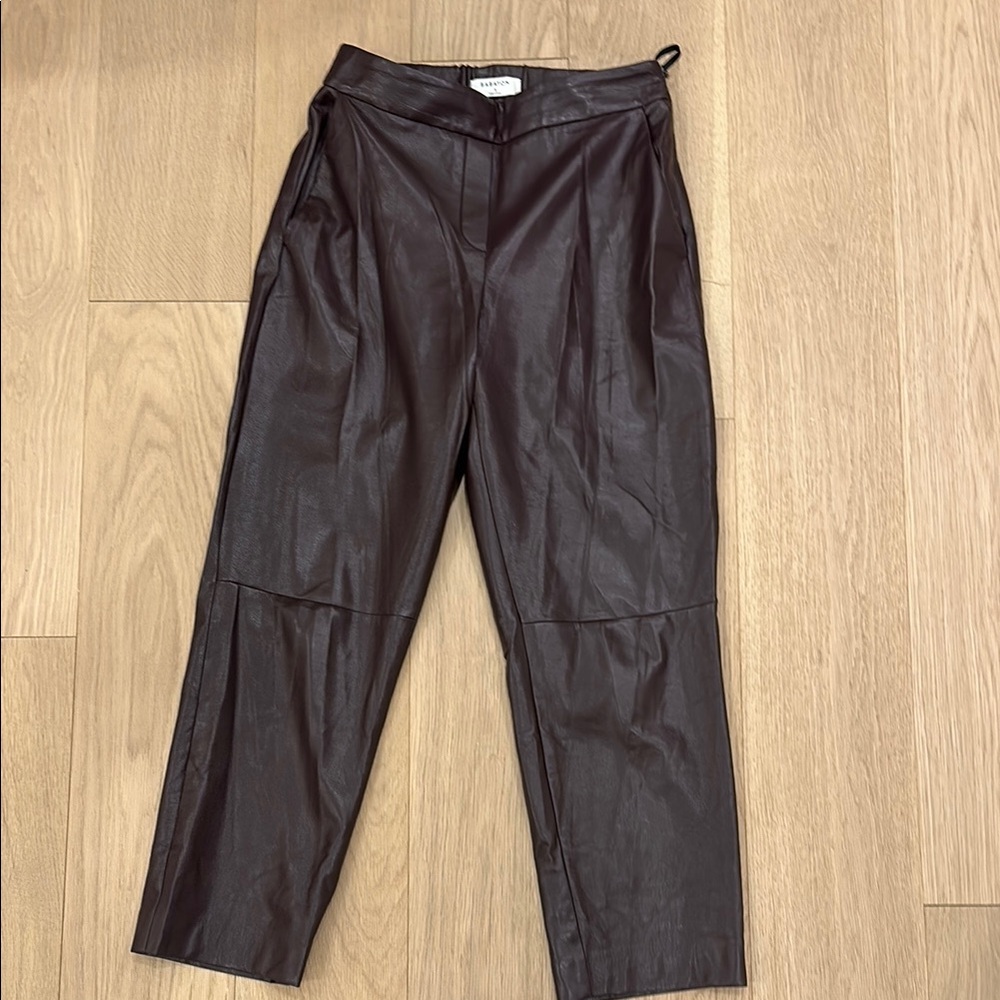 Babaton Brown Ankle-Length Cropped Pants